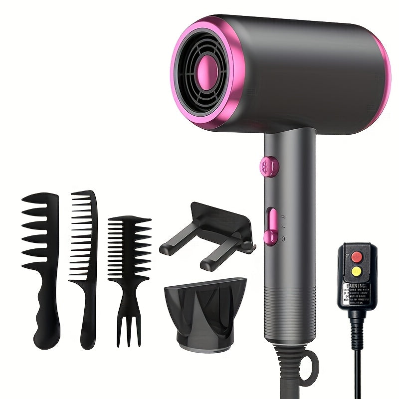 Powerful 1800W Ionic Hair Dryer with Diffuser - 2 Speeds, 3 And Cooling Buttons for Straight And Curly Hair - Perfect for Home, Travel, And Salon Use