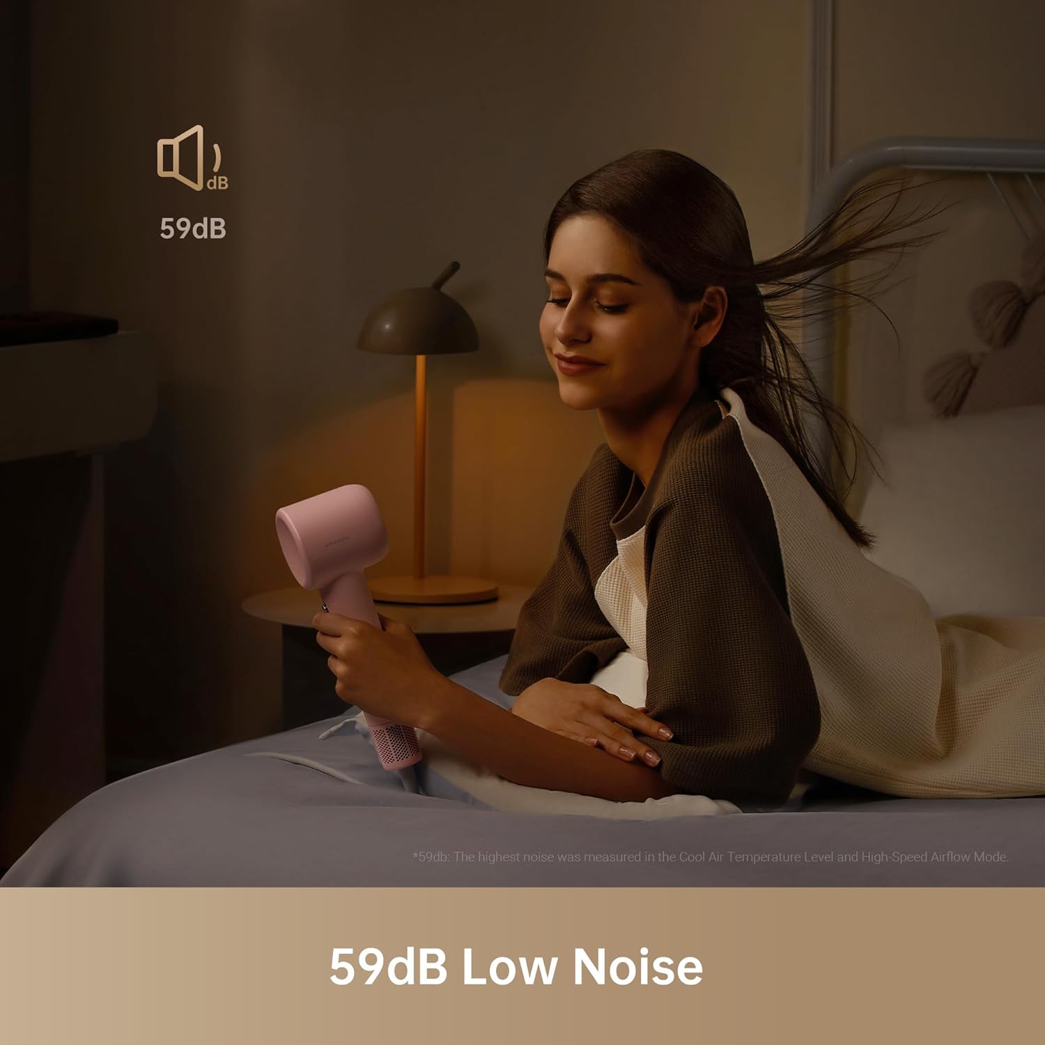 Hair Dryer - Dreame Gleam Pink – Powerful Fast Drying, Lightweight, 200M Negative Ions for Frizz-Free Shine, Low Noise, Intelligent Temperature Control, 4 Temp Settings, Compact & Ergonomic Design,Pink