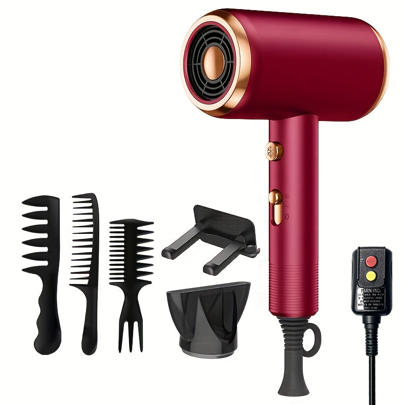 Powerful 1800W Ionic Hair Dryer with Diffuser - 2 Speeds, 3 And Cooling Buttons for Straight And Curly Hair - Perfect for Home, Travel, And Salon Use