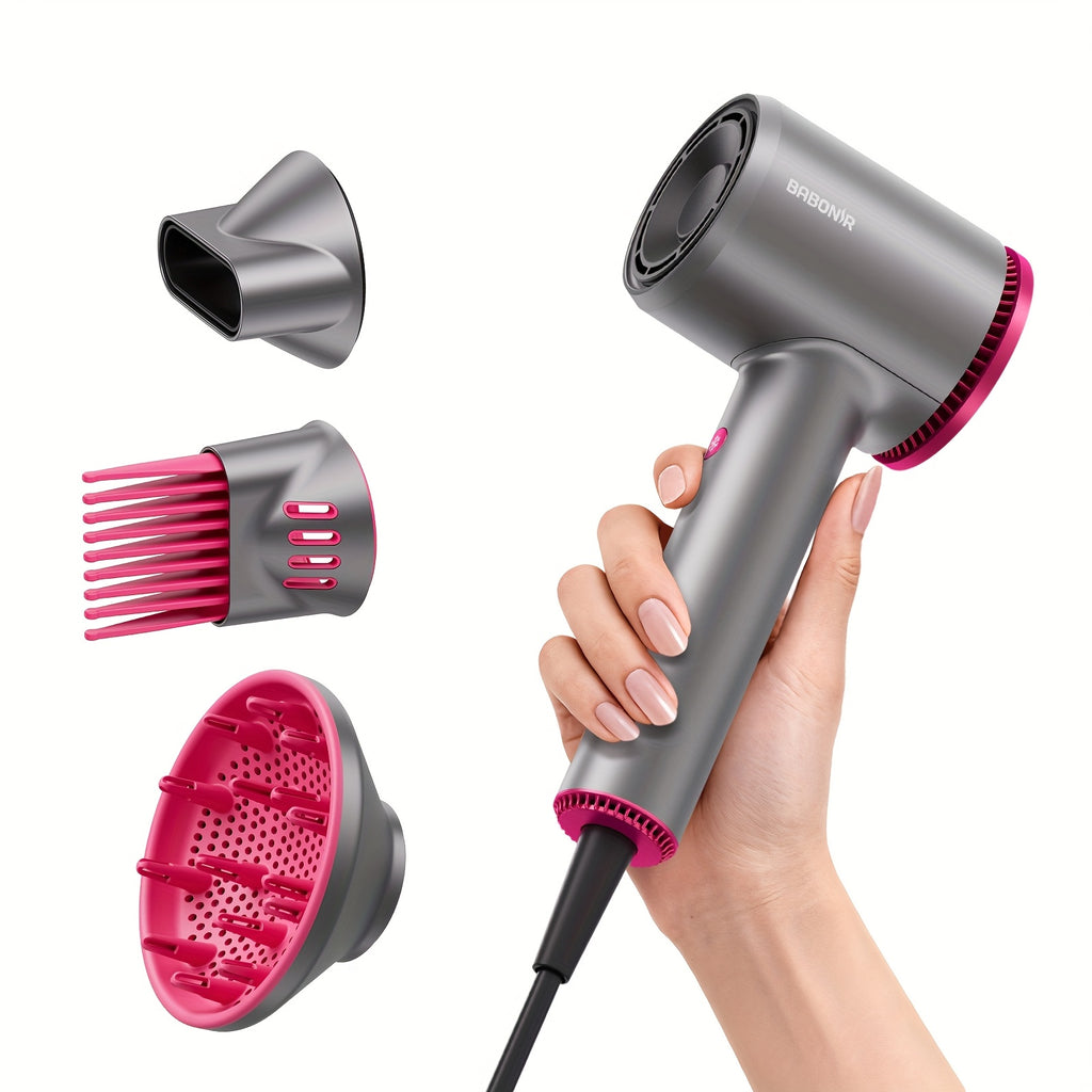 Quick-Drying Hair Dryer Featuring a Diffuser for Curly Hair, 1875W Professional Ionic Blow Dryer Suitable for Both Women And Men, Lightweight And Powerful Portable Hair Dryer Ideal for Travel, Perfect Gift for Friends And Partners