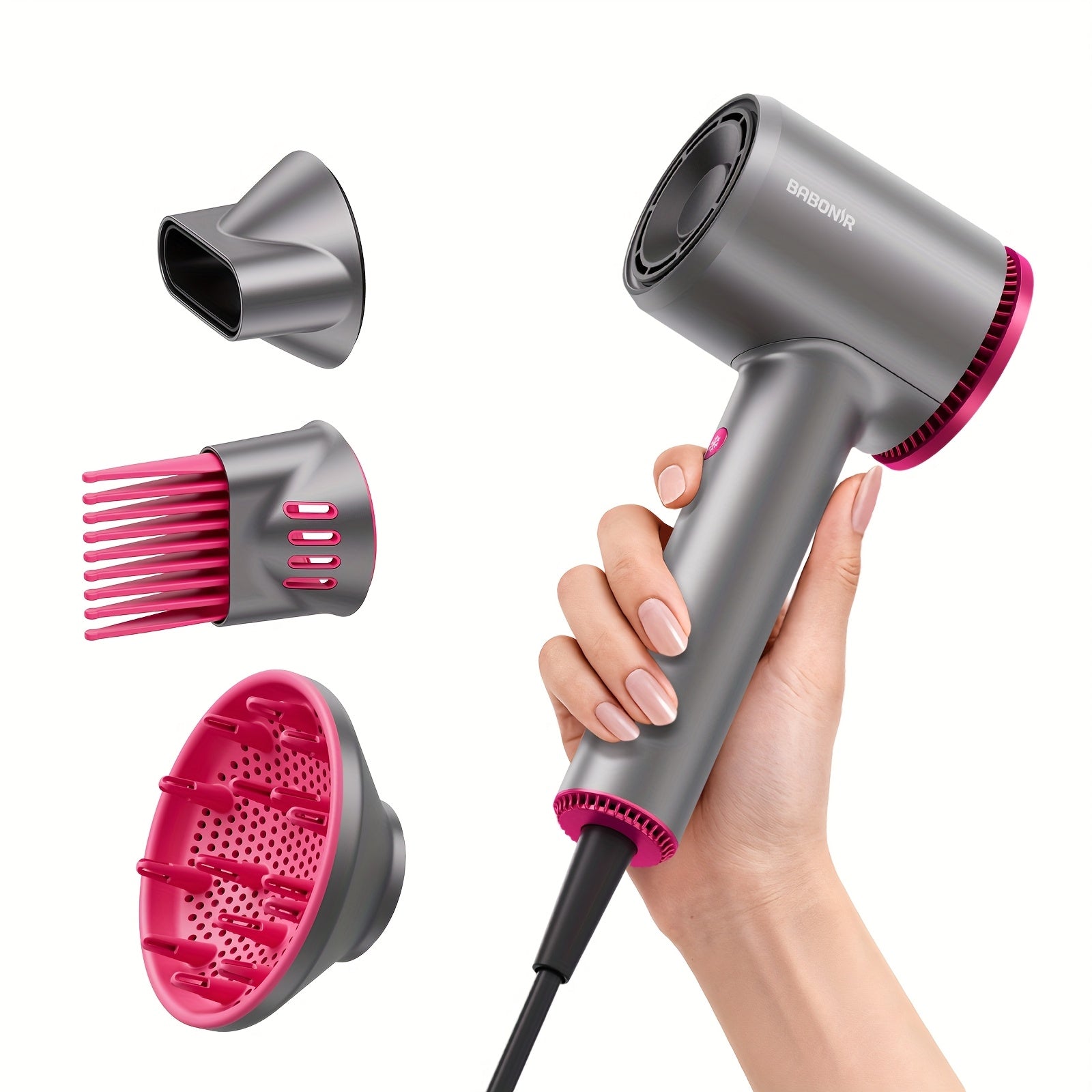 Quick-Drying Hair Dryer Featuring a Diffuser for Curly Hair, 1875W Professional Ionic Blow Dryer Suitable for Both Women And Men, Lightweight And Powerful Portable Hair Dryer Ideal for Travel, Perfect Gift for Friends And Partners