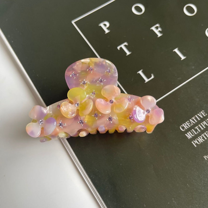 Acetate Flower Hairpin, Vintage High Quality Shark Clip Hair Accessories, Hairpin