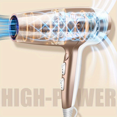 1400W High-Power Hair Dryer with Earth Leakage Protection for Home and Travel
