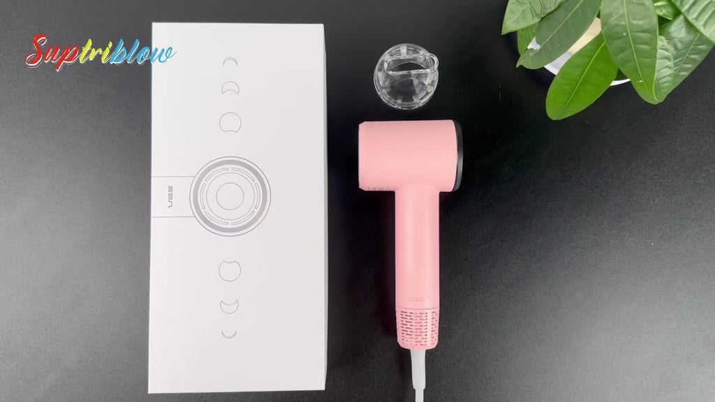 Mini Travel Hair Dryer Suptriblow, 110000 RPM Ionic Blow Dryer, Portable Hair Dryer For Fast Drying, Small Low Noise Hair Dryer With HD Digital Display, Compact Hair Dryer For Women - Pink