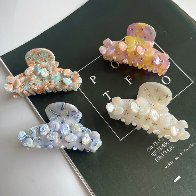 Acetate Flower Hairpin, Vintage High Quality Shark Clip Hair Accessories, Hairpin