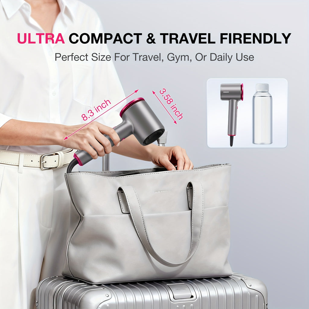 Quick-Drying Hair Dryer Featuring a Diffuser for Curly Hair, 1875W Professional Ionic Blow Dryer Suitable for Both Women And Men, Lightweight And Powerful Portable Hair Dryer Ideal for Travel, Perfect Gift for Friends And Partners