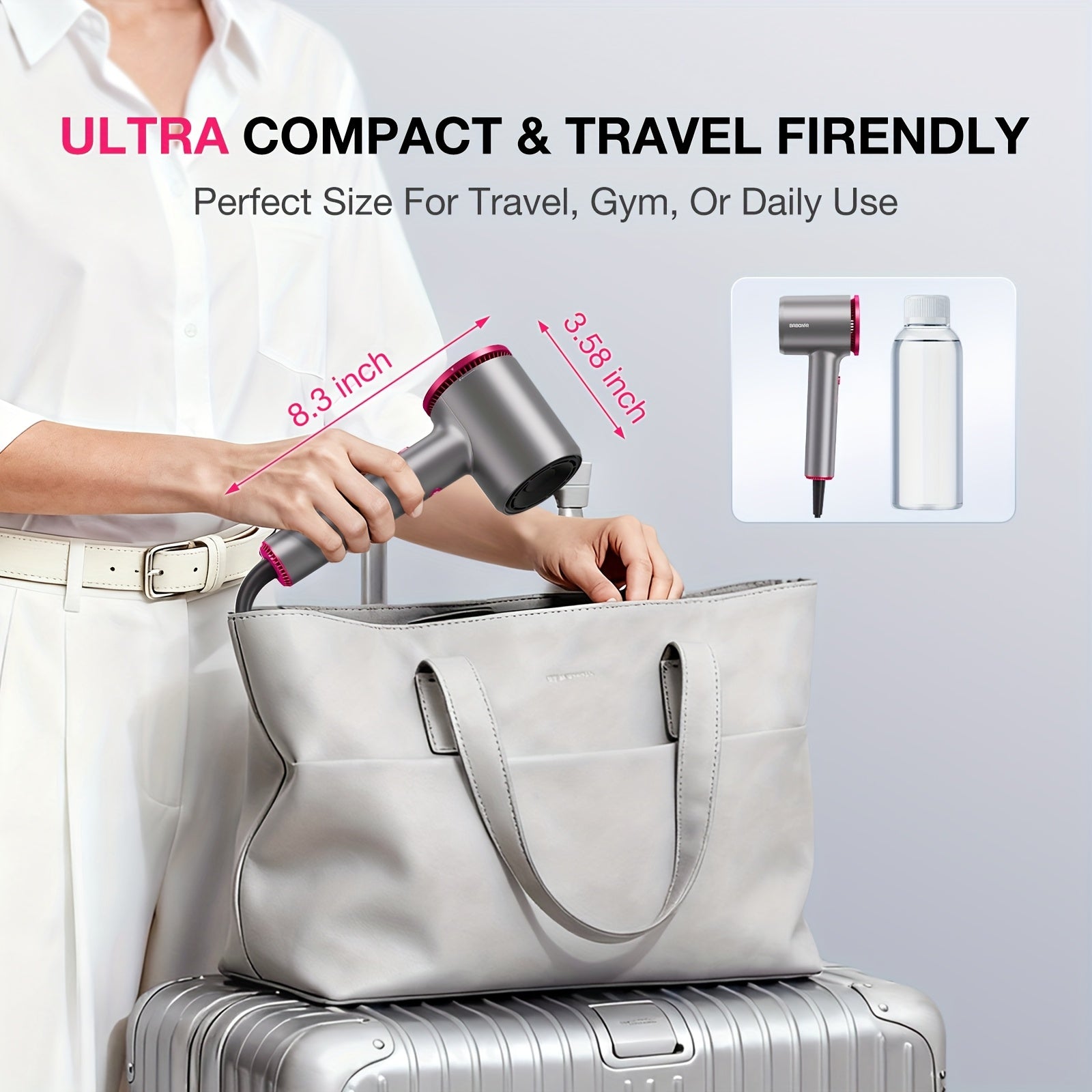 Quick-Drying Hair Dryer Featuring a Diffuser for Curly Hair, 1875W Professional Ionic Blow Dryer Suitable for Both Women And Men, Lightweight And Powerful Portable Hair Dryer Ideal for Travel, Perfect Gift for Friends And Partners