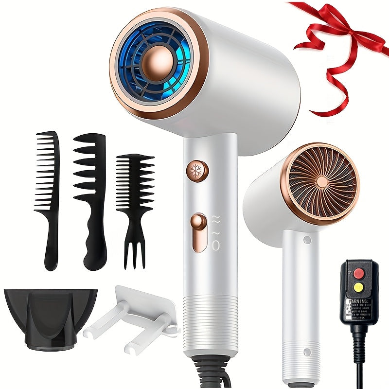 Powerful 1800W Ionic Hair Dryer with Diffuser - 2 Speeds, 3 And Cooling Buttons for Straight And Curly Hair - Perfect for Home, Travel, And Salon Use