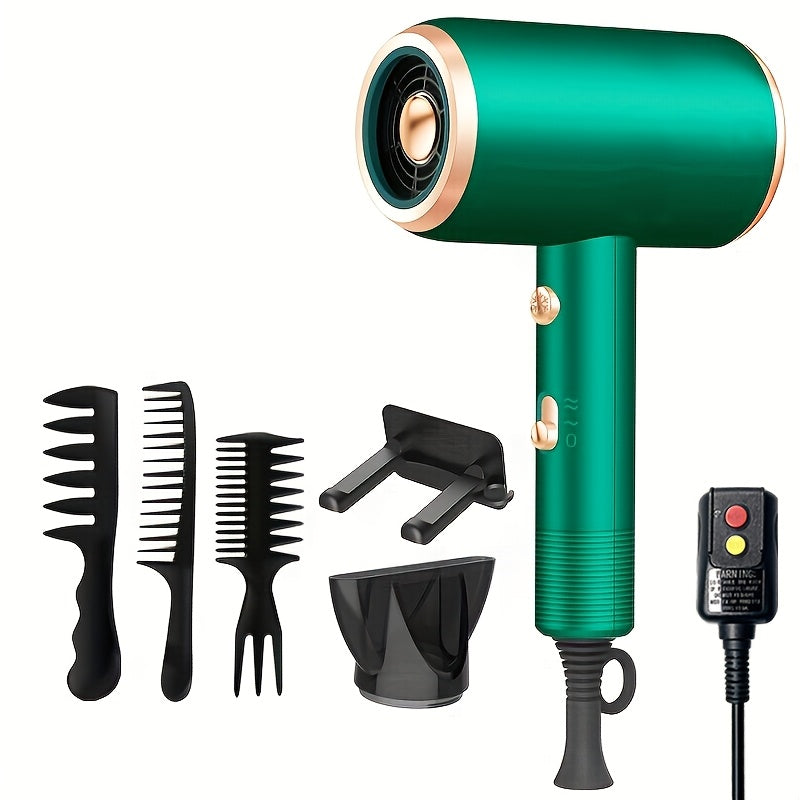 Powerful 1800W Ionic Hair Dryer with Diffuser - 2 Speeds, 3 And Cooling Buttons for Straight And Curly Hair - Perfect for Home, Travel, And Salon Use