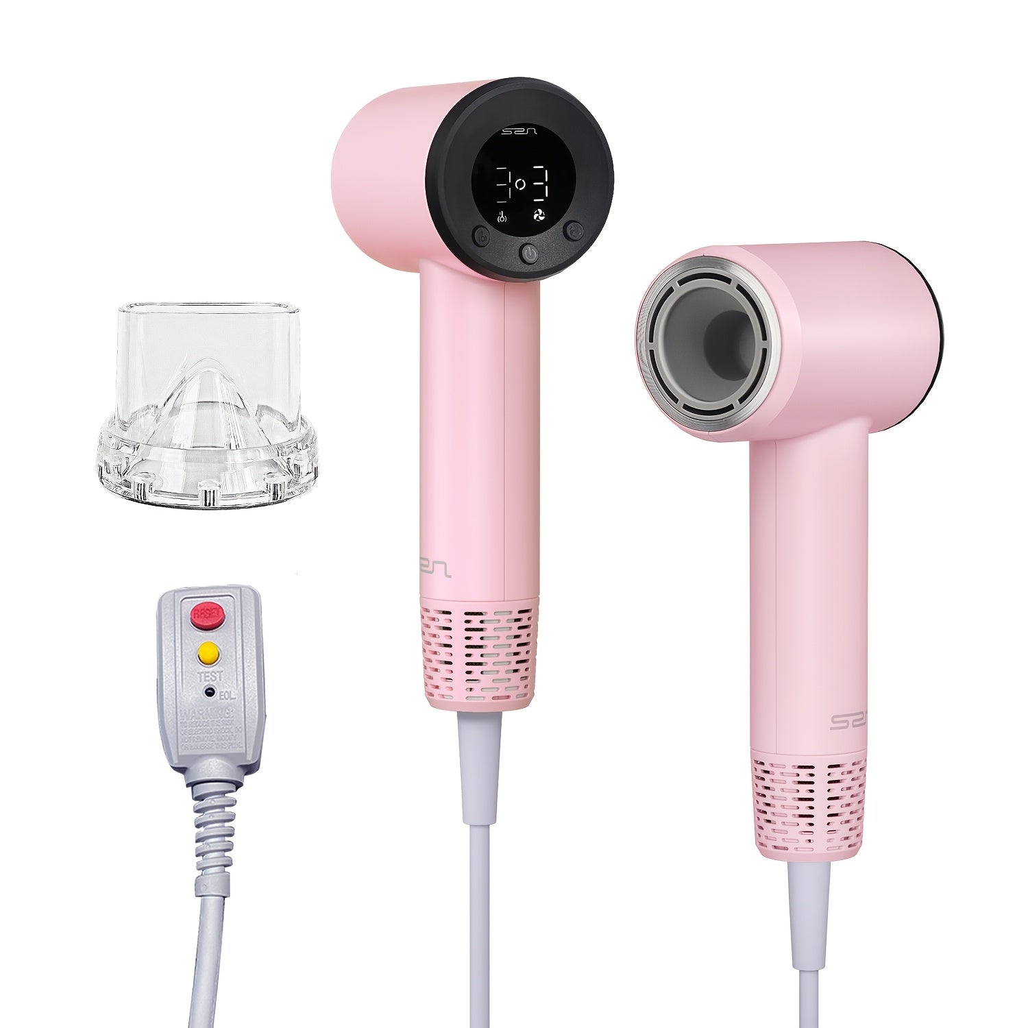 Mini Travel Hair Dryer Suptriblow, 110000 RPM Ionic Blow Dryer, Portable Hair Dryer For Fast Drying, Small Low Noise Hair Dryer With HD Digital Display, Compact Hair Dryer For Women - Pink