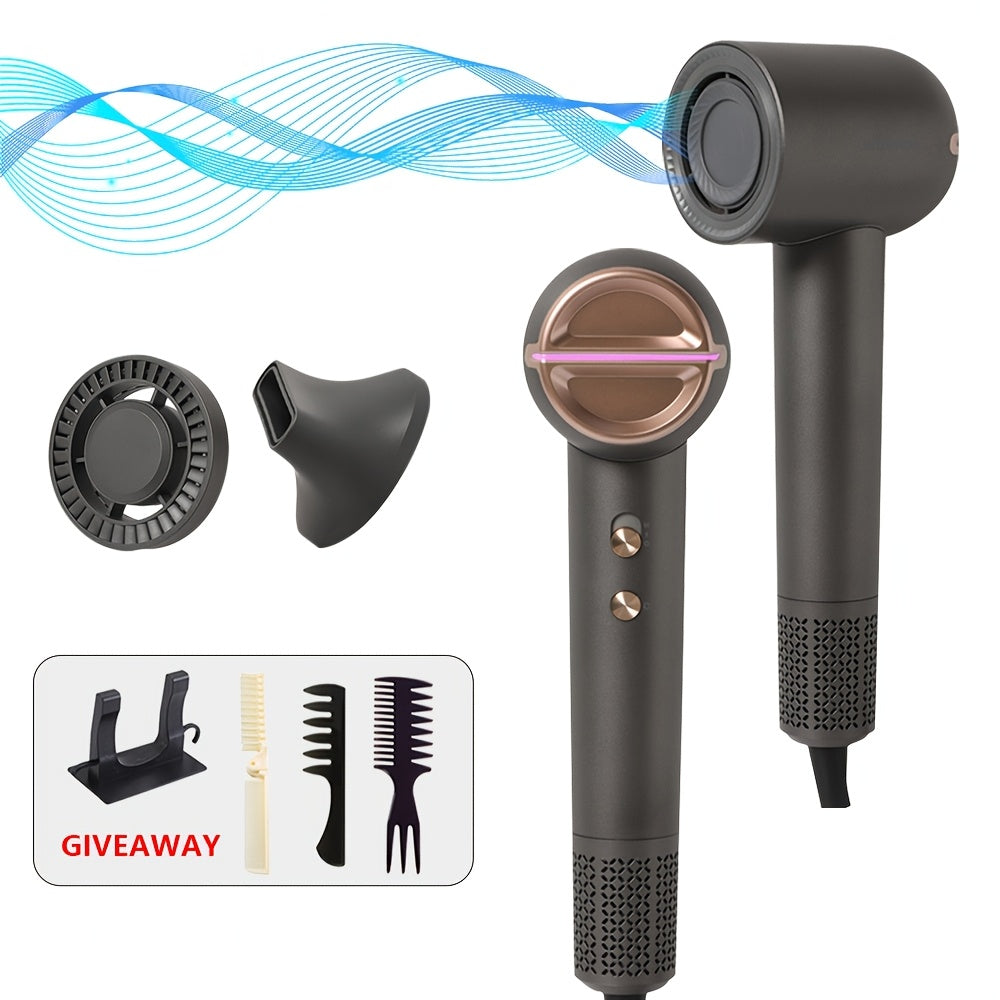 Negative Ion Hair Dryer, Professional High-speed Hair Dryer, Brushless Motor, Quick Hair Drying, 3 Speed Settings And 4 Temperature Options, Low Noise, Suitable for Home, Travel And Salon Use, The Perfect Gift for Women
