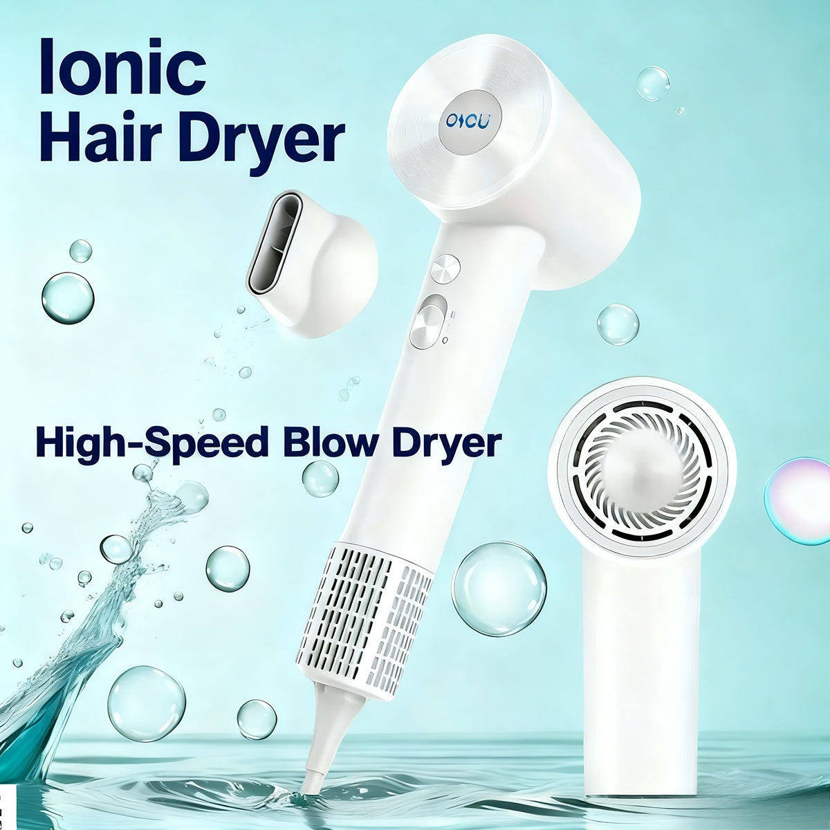 Ionic Hair Dryer, High-Speed Blow Dryer - 110, 000 RPM Brushless Motor, 500 Million Negative Ions, Ultra-Light & Small, Smart Temp Control, Quiet Hairdryer for Women, Ideal for Travel, Home