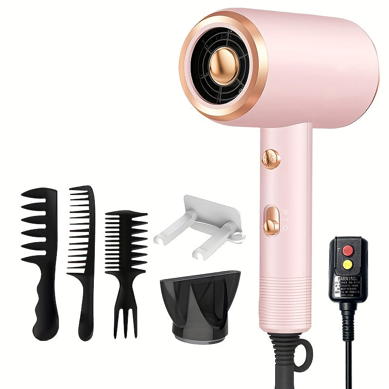 Powerful 1800W Ionic Hair Dryer with Diffuser - 2 Speeds, 3 And Cooling Buttons for Straight And Curly Hair - Perfect for Home, Travel, And Salon Use