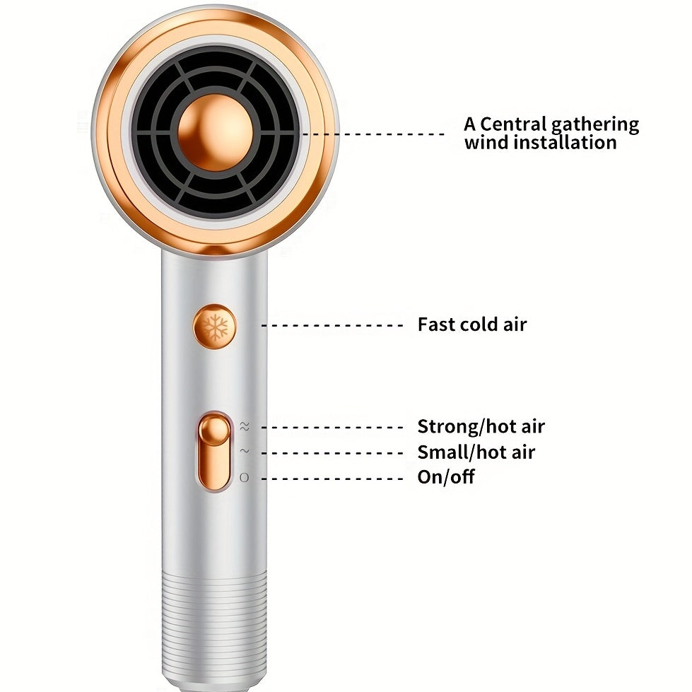 Powerful 1800W Ionic Hair Dryer with Diffuser - 2 Speeds, 3 And Cooling Buttons for Straight And Curly Hair - Perfect for Home, Travel, And Salon Use