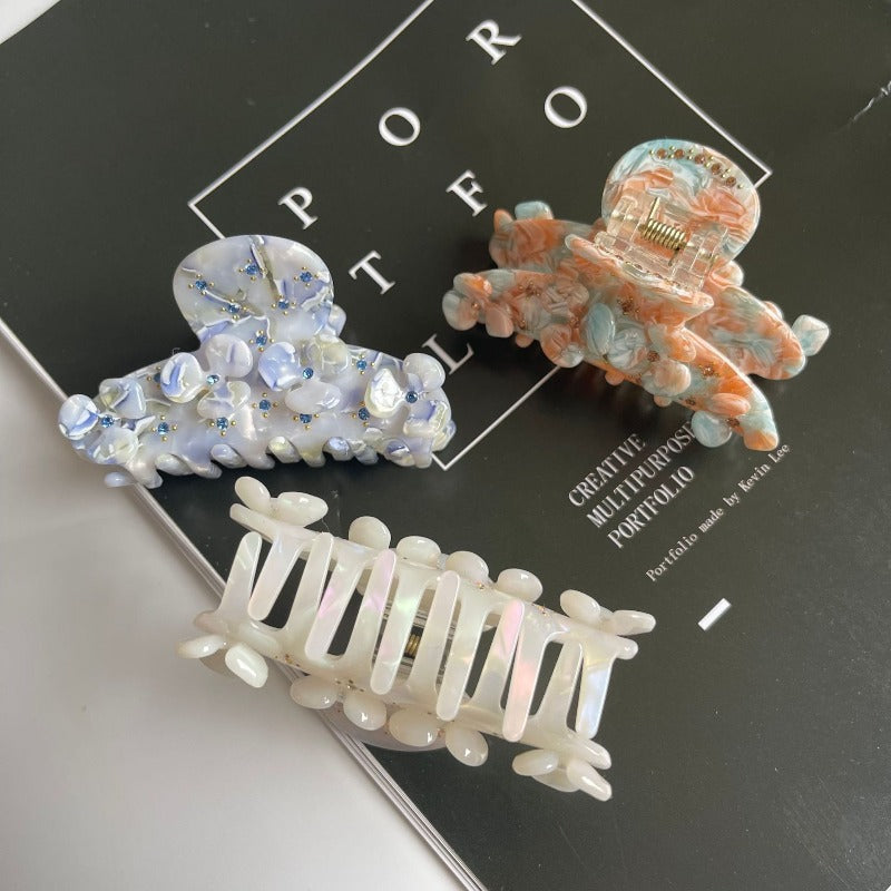 Acetate Flower Hairpin, Vintage High Quality Shark Clip Hair Accessories, Hairpin
