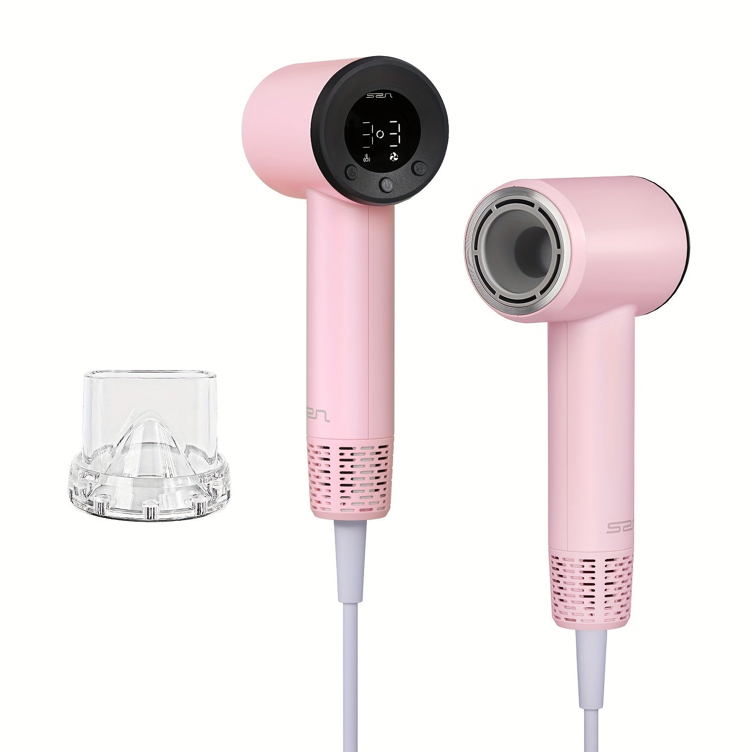 Mini Travel Hair Dryer Suptriblow, 110000 RPM Ionic Blow Dryer, Portable Hair Dryer For Fast Drying, Small Low Noise Hair Dryer With HD Digital Display, Compact Hair Dryer For Women - Pink