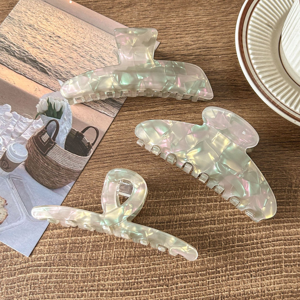 French Lazy Style Simple Lazy Light Acetic Acid Gloss Symphony Grab Clip Korean Edition Fashion Foreign Gas Disc Hairpin Female