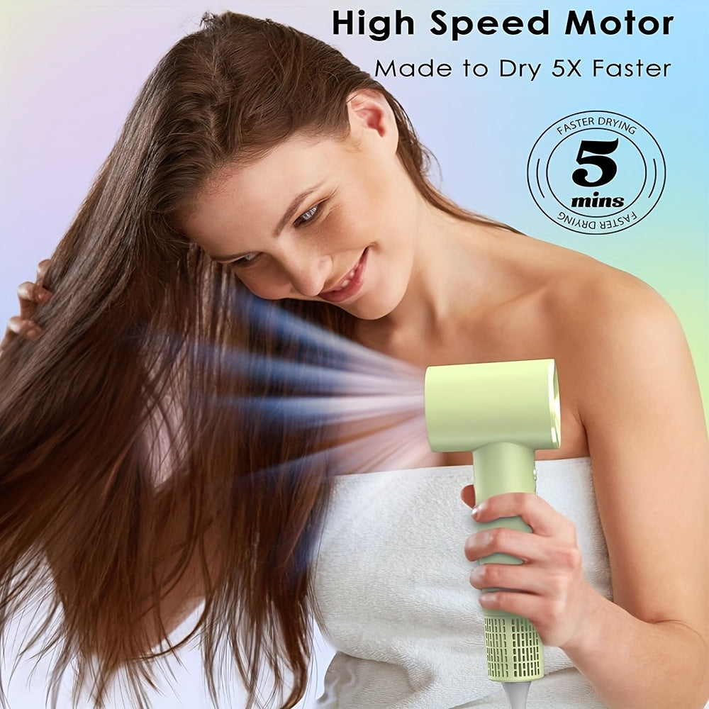Ionic Hair Dryer, High-Speed Blow Dryer - 110, 000 RPM Brushless Motor, 500 Million Negative Ions, Ultra-Light & Small, Smart Temp Control, Quiet Hairdryer for Women, Ideal for Travel, Home