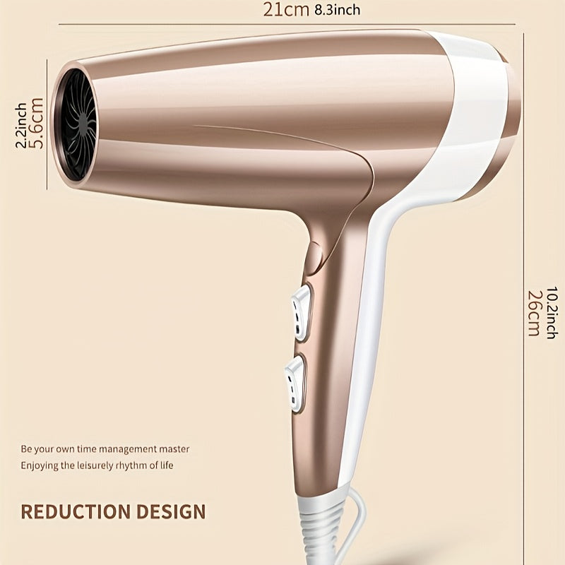1400W High-Power Hair Dryer with Earth Leakage Protection for Home and Travel