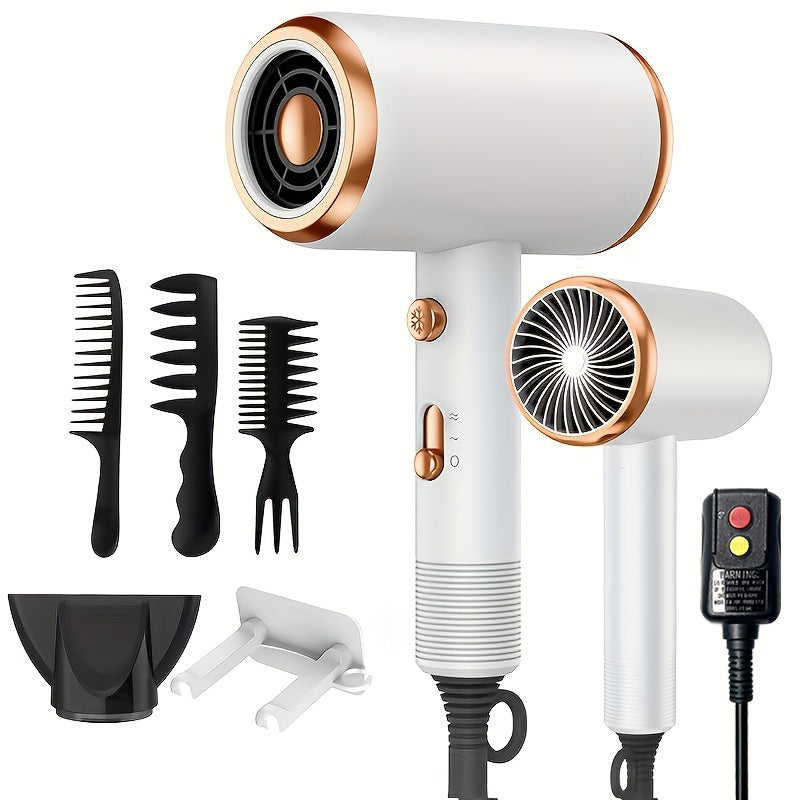 Powerful 1800W Ionic Hair Dryer with Diffuser - 2 Speeds, 3 And Cooling Buttons for Straight And Curly Hair - Perfect for Home, Travel, And Salon Use