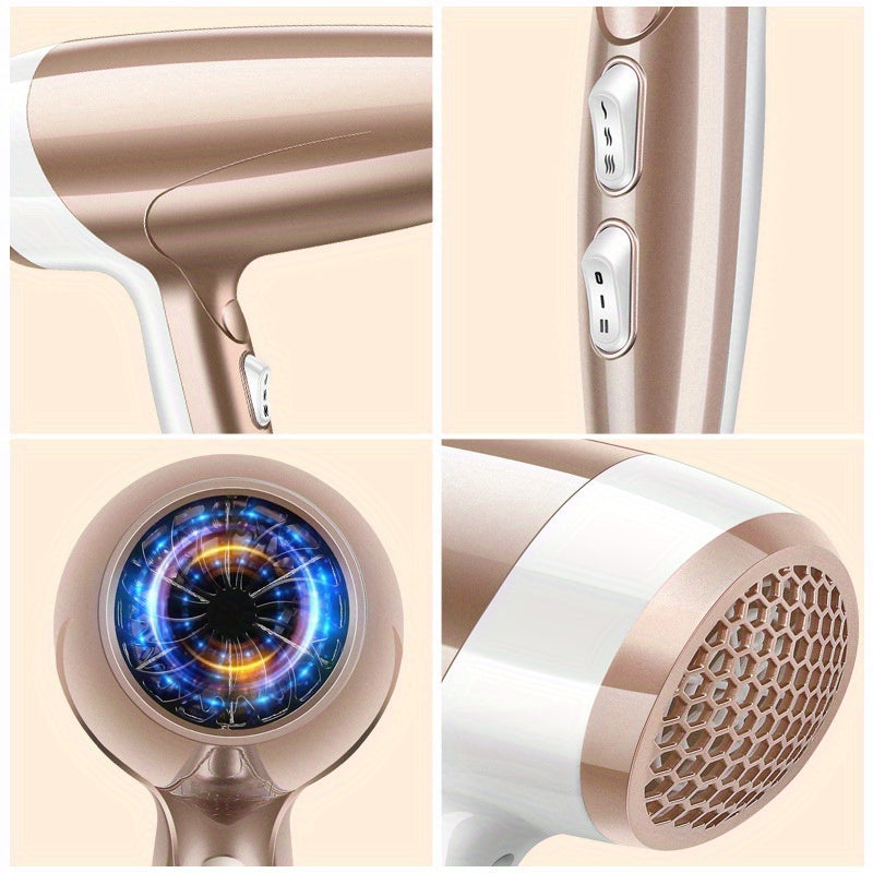 1400W High-Power Hair Dryer with Earth Leakage Protection for Home and Travel