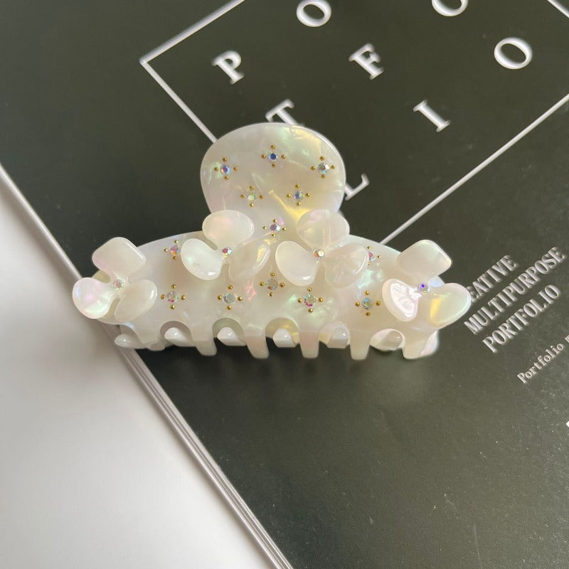 Acetate Flower Hairpin, Vintage High Quality Shark Clip Hair Accessories, Hairpin